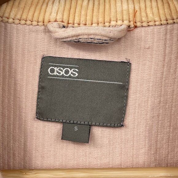 ASOS Color Block Corduroy Trucker Jacket in Pink,Yellow and Tan Sz SM - Picture 4 of 10